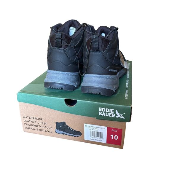 NWT Eddie Bauer Men’s Waterproof Outdoor Hiking Boots Brown Size 10 - Picture 3 of 7